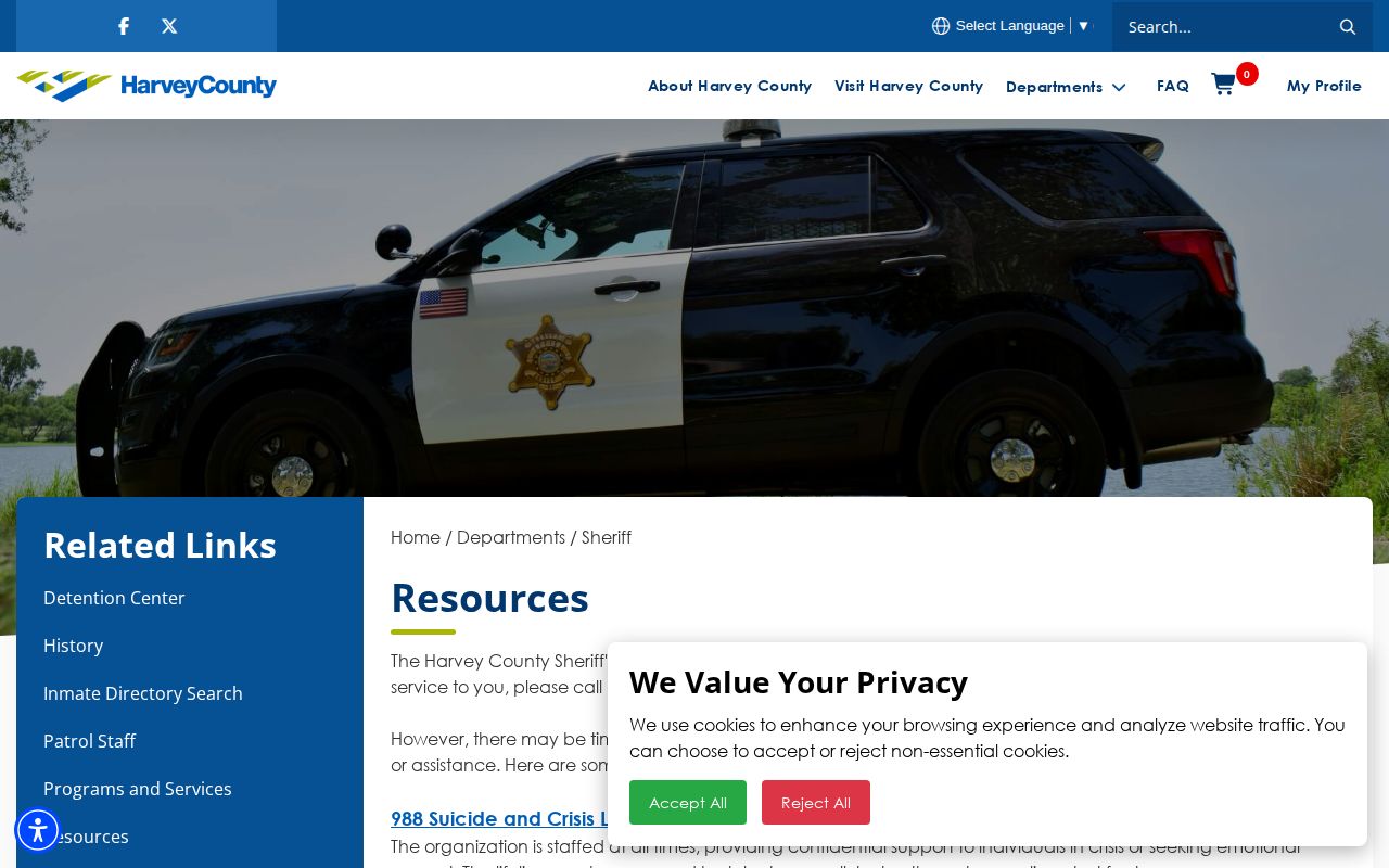 Harvey County VINE custody release and transfer alert resource